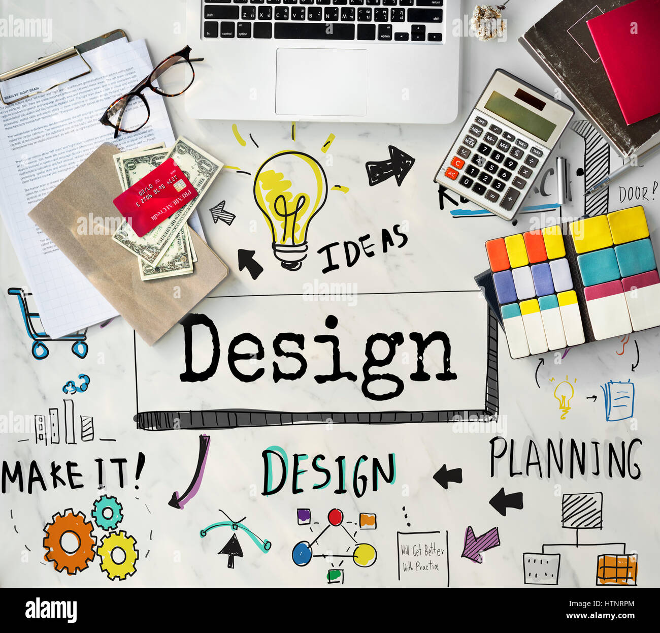 Design Creative Ideas Objective Planning Sketch Concept Stock Photo - Alamy