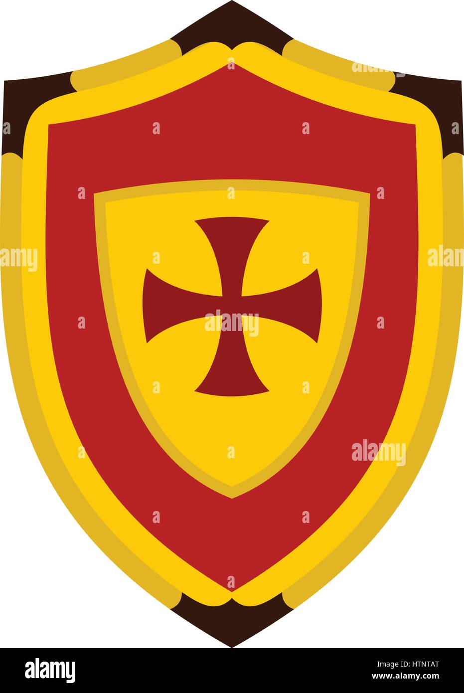 Shield with cross icon, flat style Stock Vector Image & Art - Alamy