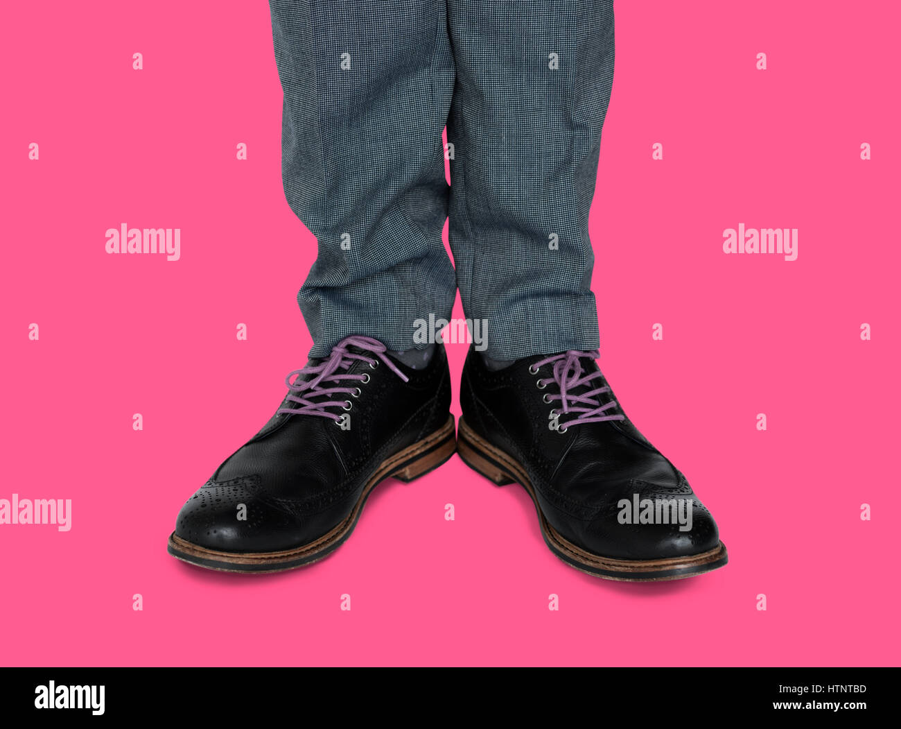 Blue Jeans Black Shoes Stock Photo Alamy