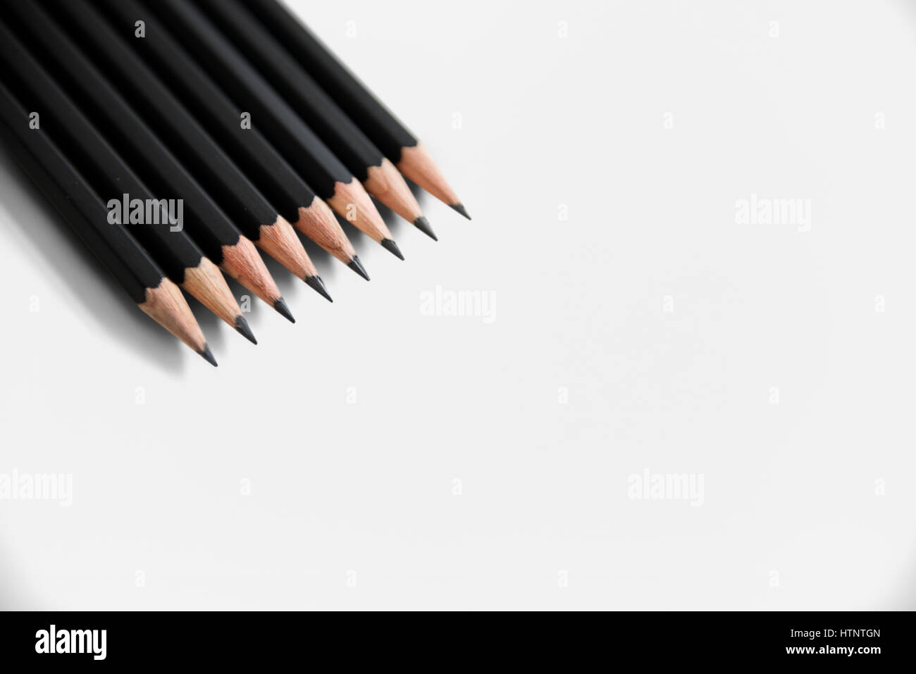 Pencils Lined Up Layer Isolated Background Stock Photo Alamy