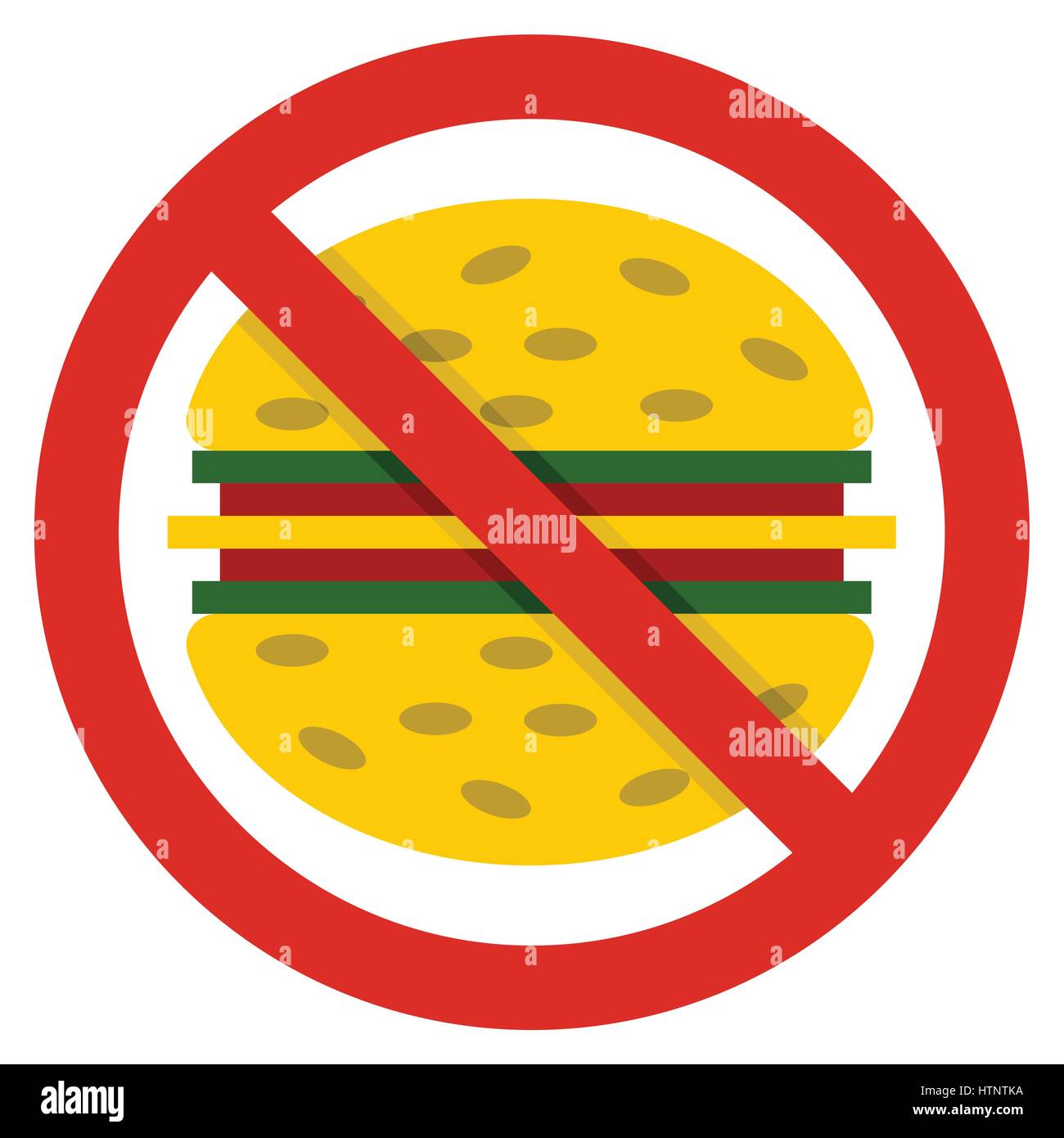 No fast food icon, flat style Stock Vector Image & Art - Alamy