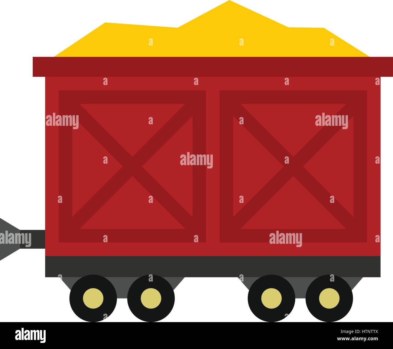Cart on wheels with gold icon, flat style Stock Vector Image & Art - Alamy