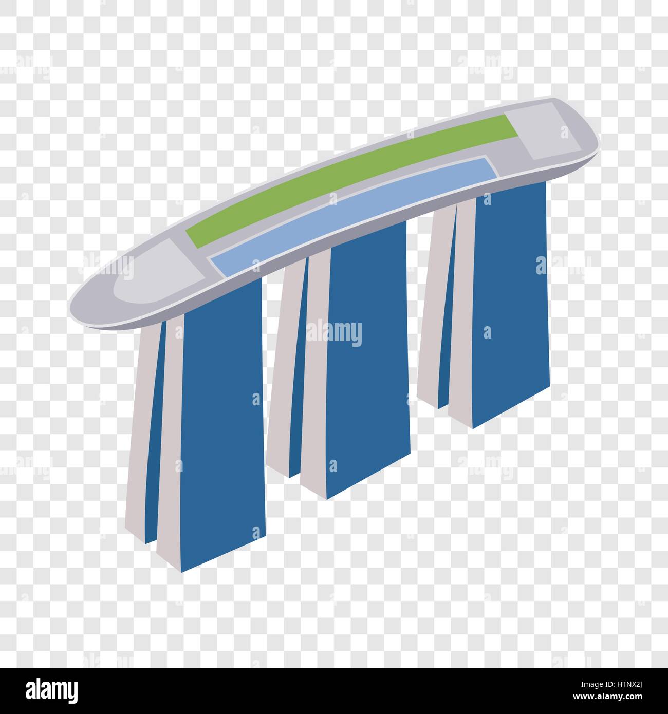 Marina Bay Sands hotel in Singapore isometric icon Stock Vector