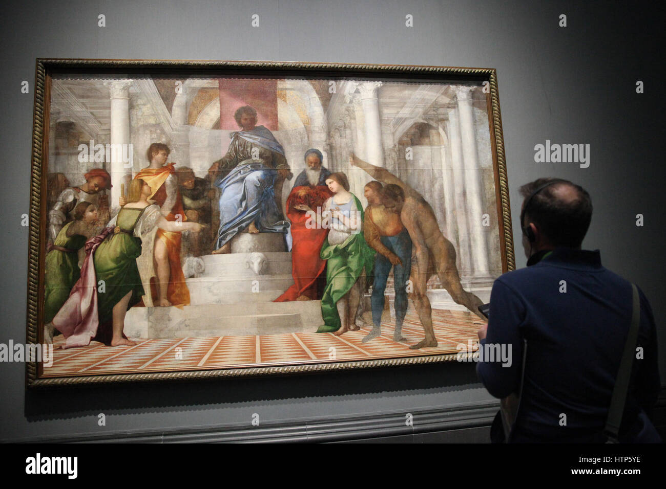 National Gallery, London, UK. 14th Mar, 2017. Sebastiano del Piombo - The Judgement of Solomon about 1506-1509. The National Gallery presents the first ever exhibition devoted to the creative partnership between Michelangelo (1475-1564) and Sebastian del Piombo (1485-1547). The exhibition runs from 15 March to 25 June 2017 Credit: Dinendra Haria/Alamy Live News Stock Photo