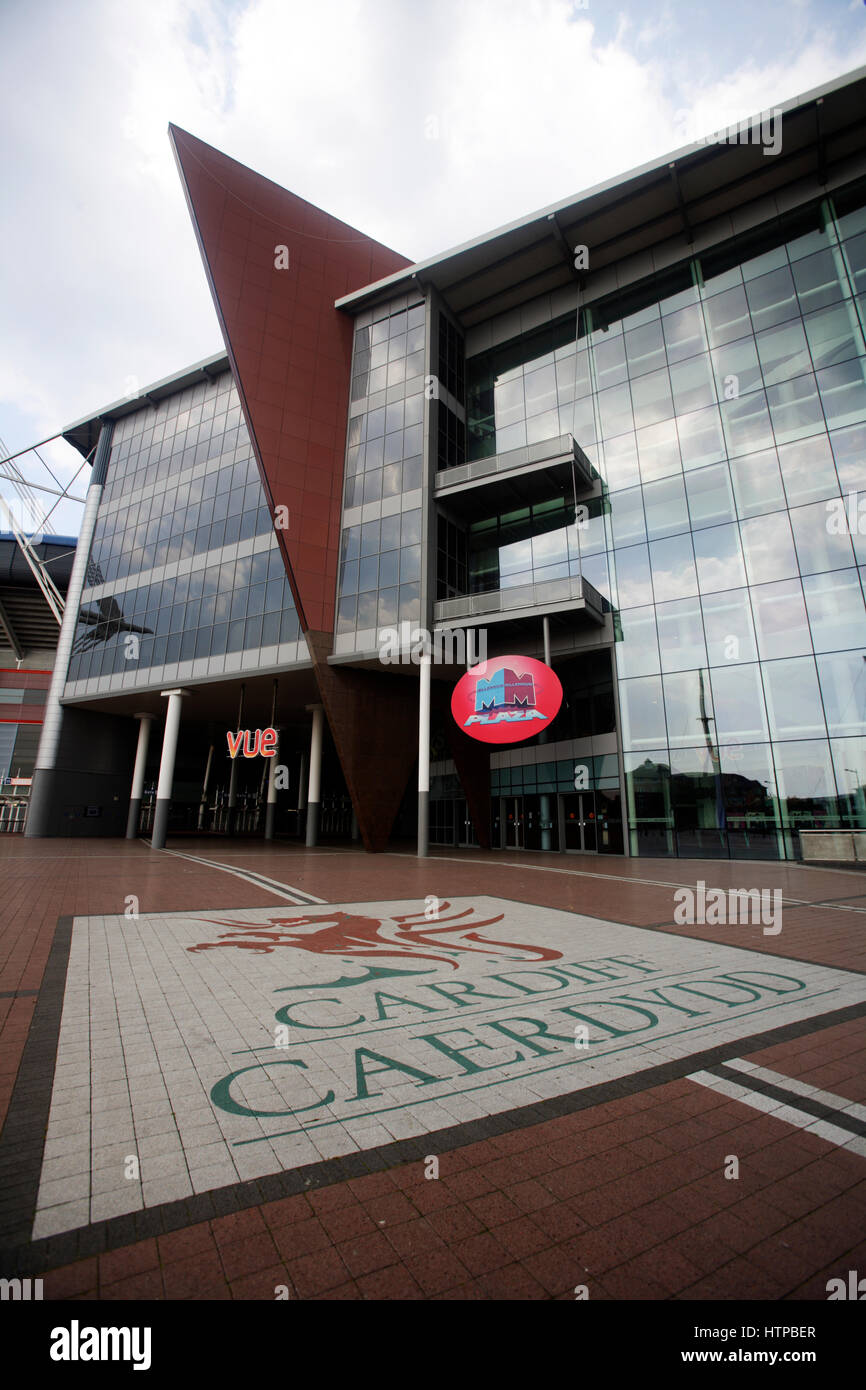Stadium Plaza Cardiff's Leisure Quarter, Cardiff, Wales, United Kingdom Stock Photo