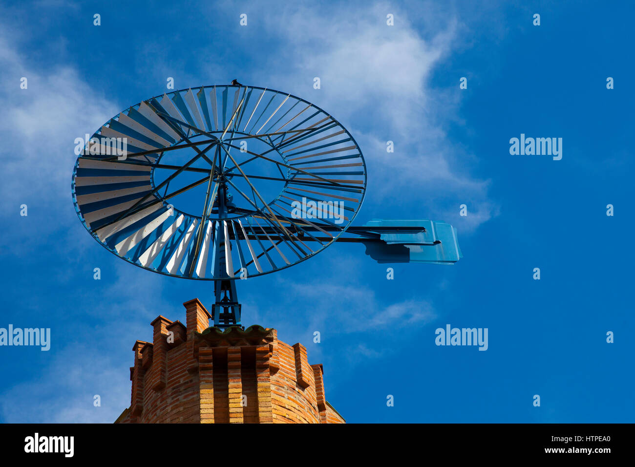 Windmill or Molino at Casa Armet - Modernist Architecture, Sant Cugat des Valles Stock Photo
