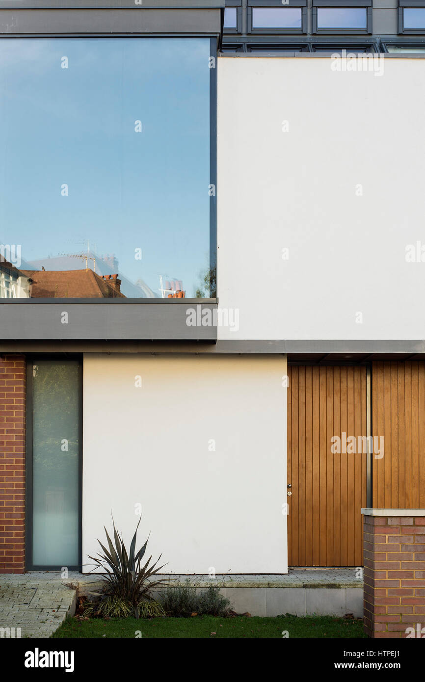 Detail view of front of house. Private House, London, United Kingdom. Architect: Panter Hudspith Architects, 2017. Stock Photo