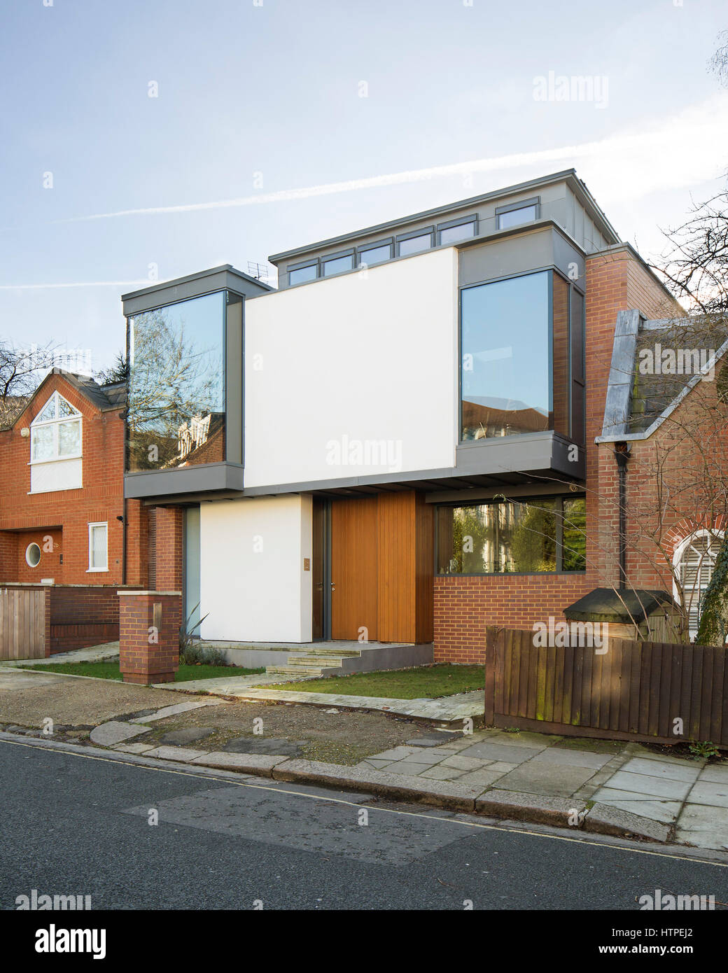 View of front of house. Private House, London, United Kingdom. Architect: Panter Hudspith Architects, 2017. Stock Photo