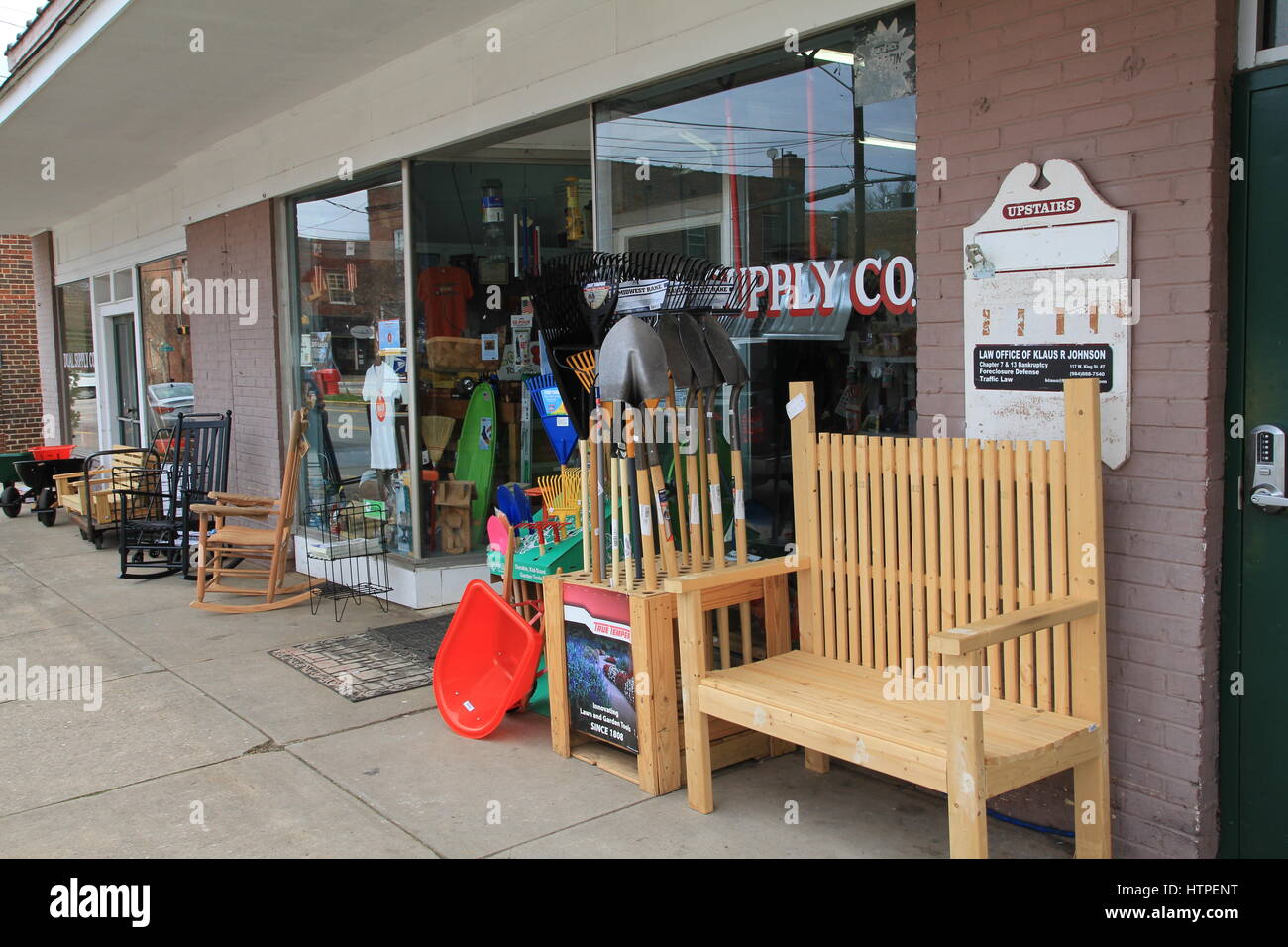 Small Southern Town Hardware Store Hillsborough North Carolina Stock