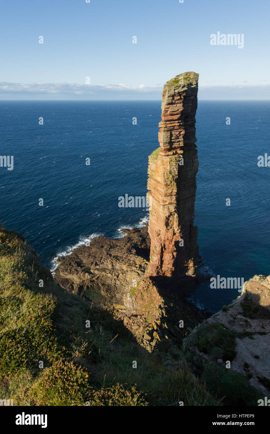 The Old Man of Hoy, sea stack on the island of Hoy, part of the Orkney archipelago off the north coast of Scotland. Stock Photo