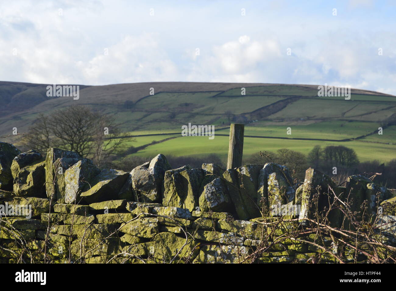 Dry Stone Wall in Helmshore Lancashire Stock Photo