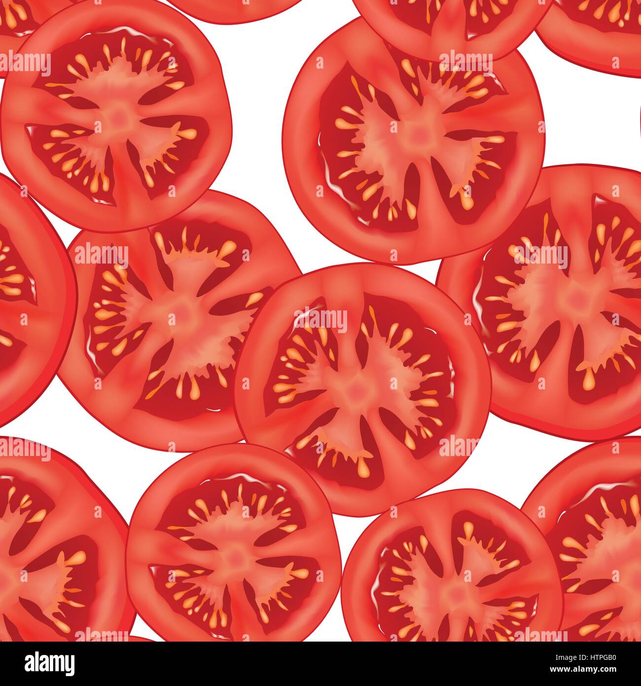 Tomato pattern. Vegetable seamless  background. Cook vegan ingredient texture Stock Vector