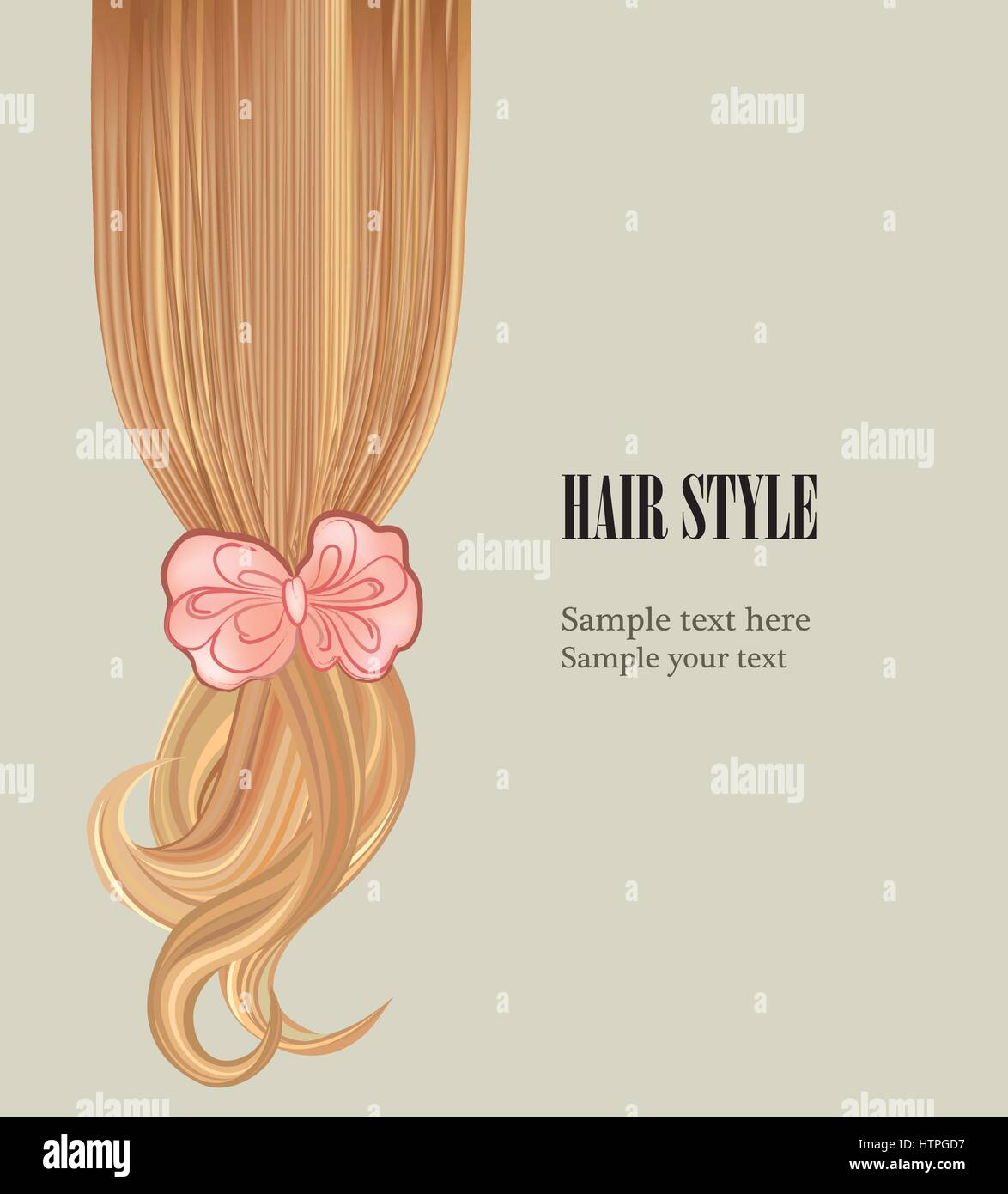 Hair style background Curly blond hair decorative border Stock Vector