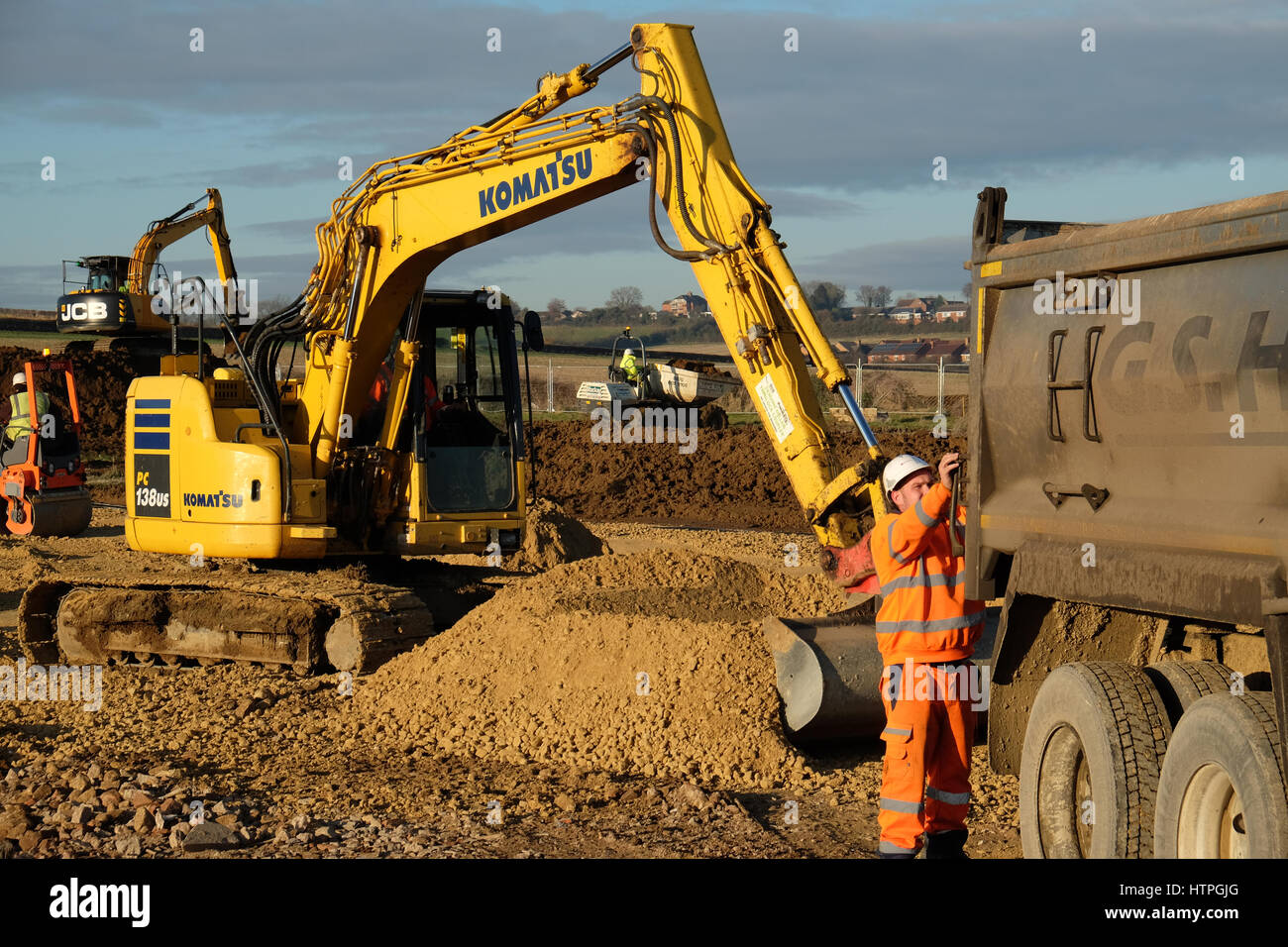 Heavy machinery used in the preparation of land for house building