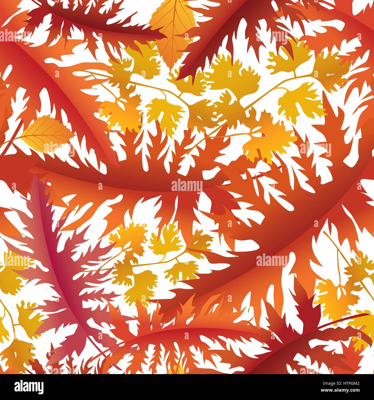 Fall leaf nature Autumn leaves seamless background Season floral pattern Stock Vector