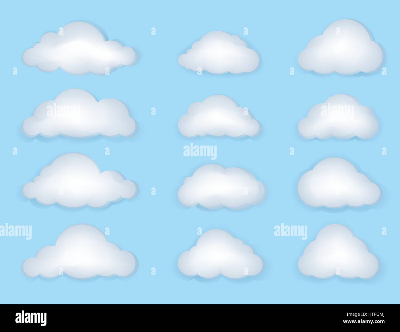 Cloud set. Weather Symbol. Computering technology sign Stock Vector