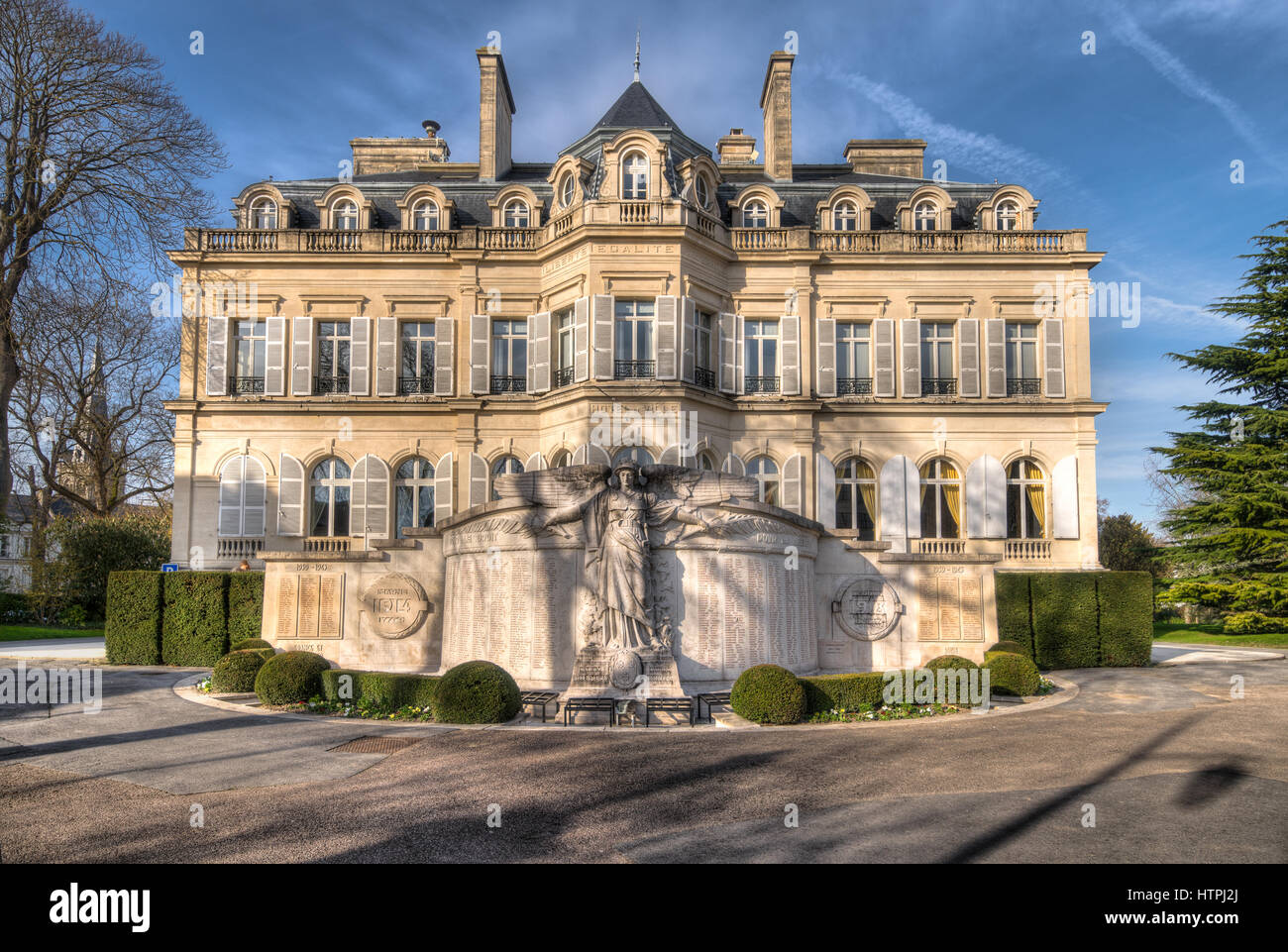 Epernay town hall facade in aerly spring, Champagne France Stock Photo