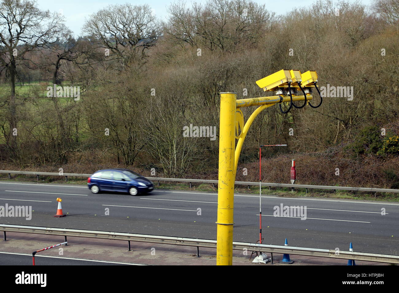 Fleet, Hampshire, UK - March 11th 2017: Average speed cameras in ...