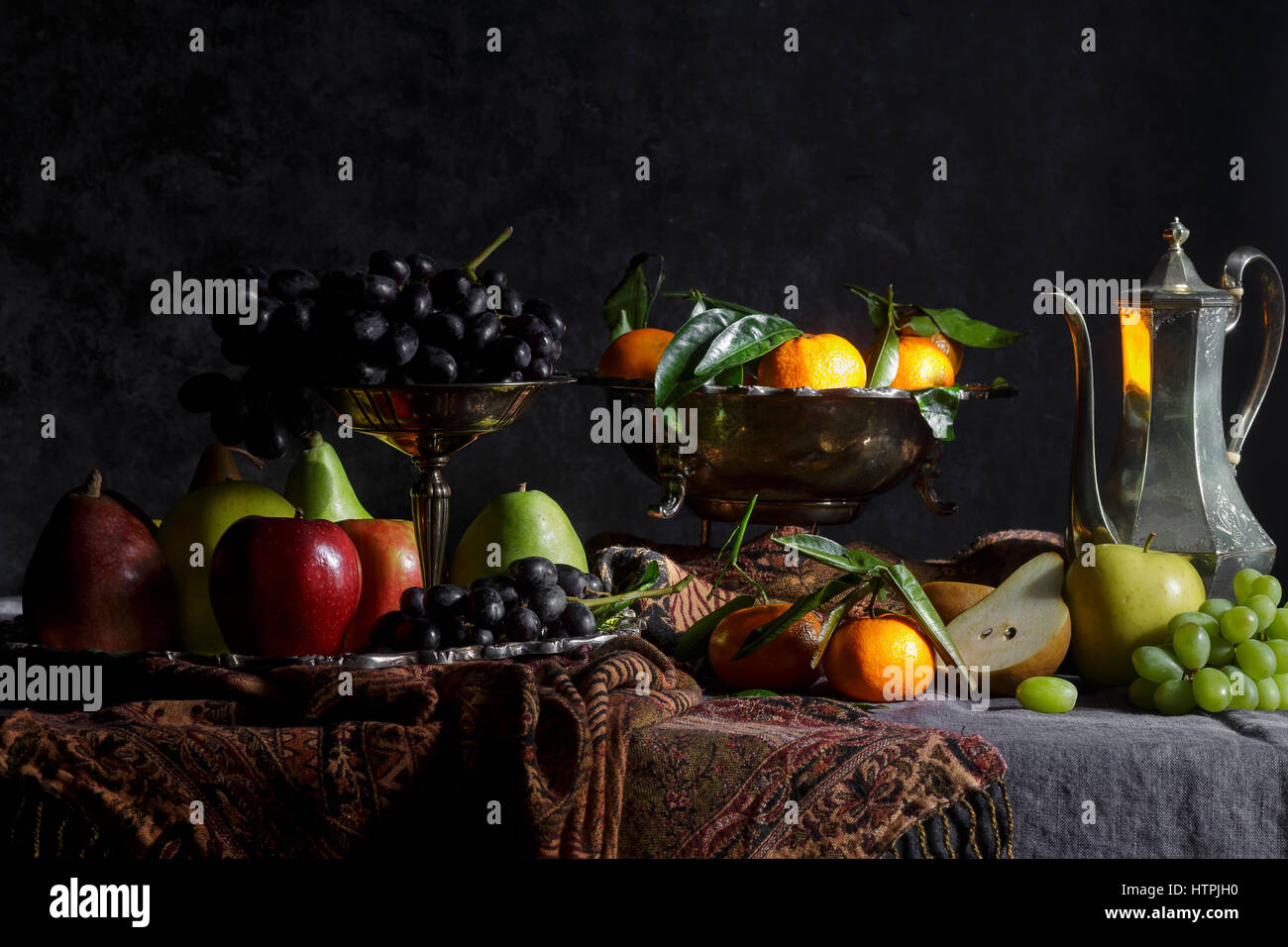 Fruit still life in the style of old masters paintings Stock Photo