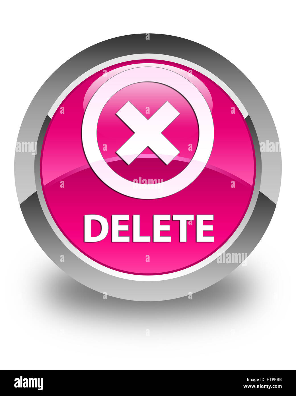 Delete isolated on glossy pink round button abstract illustration Stock ...
