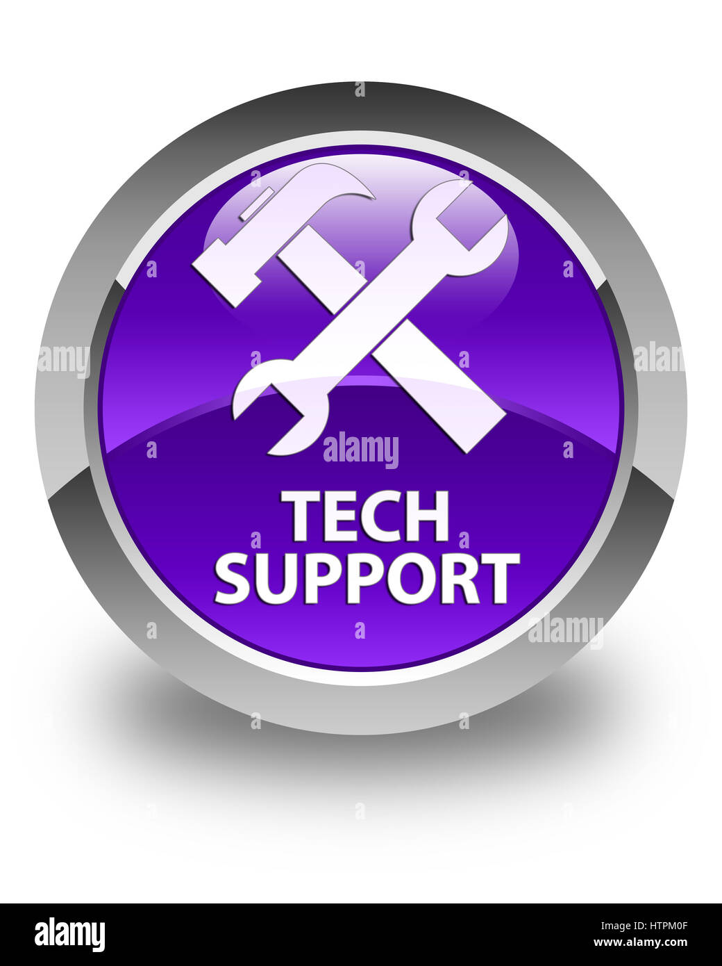 Tech support (tools icon) isolated on glossy purple round button ...
