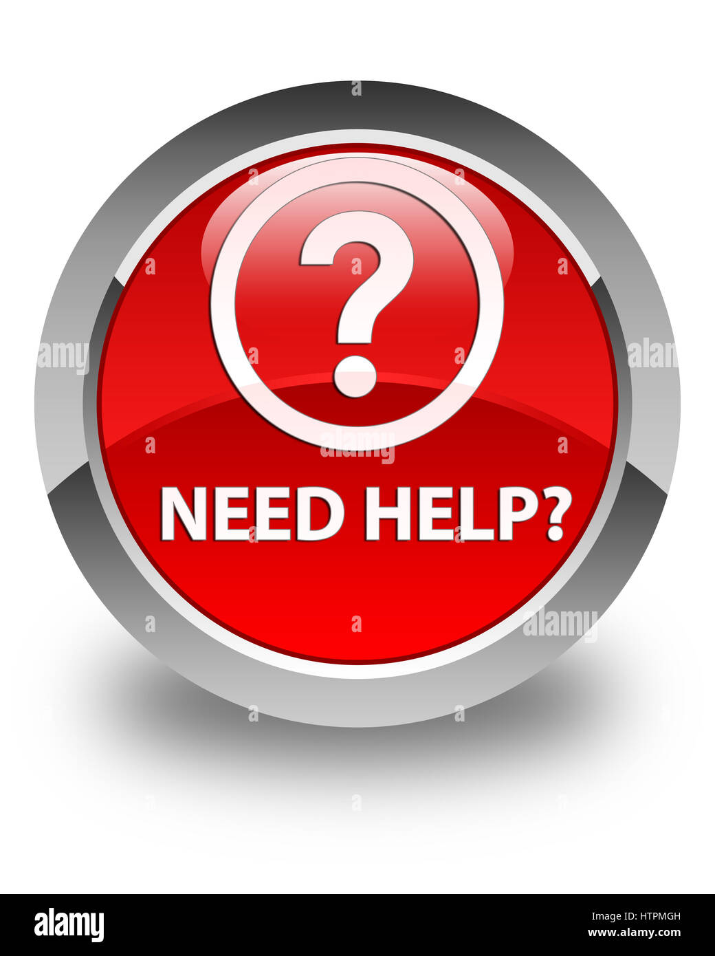 Need help (question icon) isolated on glossy red round button abstract ...