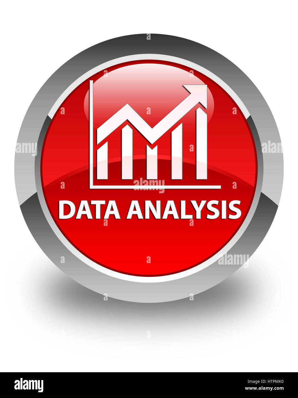 Data analysis (statistics icon) isolated on glossy red round button ...