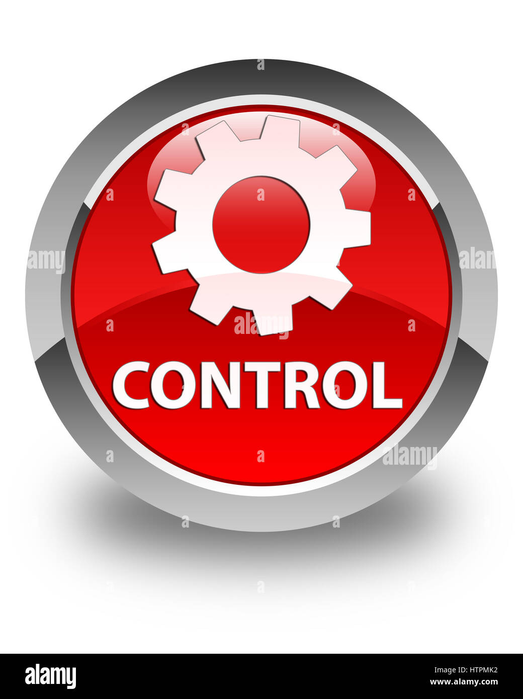 Control (settings icon) isolated on glossy red round button abstract ...