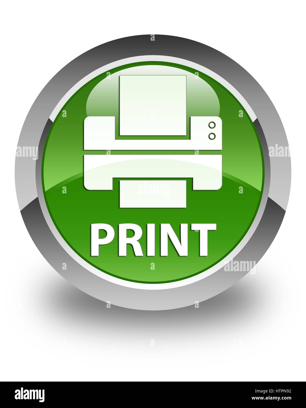 Print (printer icon) isolated on glossy soft green round button abstract  illustration Stock Photo - Alamy