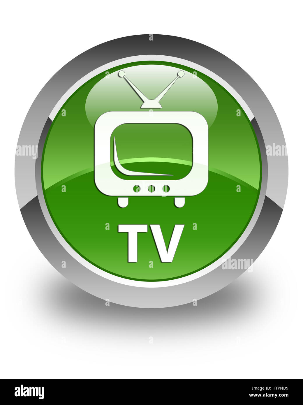 TV isolated on glossy soft green round button abstract illustration ...