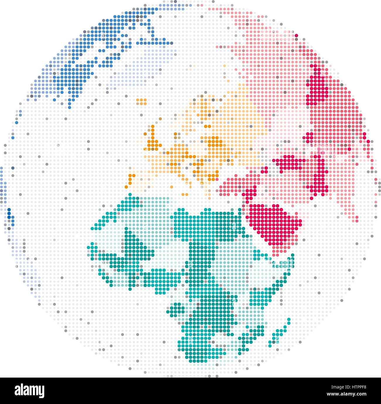 Map of Europe and Africa, Vector illustration Stock Vector