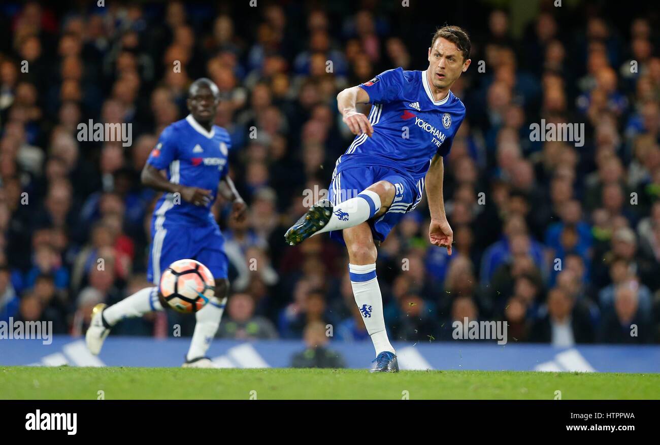 Nemanja Matic of Chelsea during the FA Cup match between Chelsea and Manchester United at Stamford Bridge in London. March 13, 2017. *** EDITORIAL USE ONLY *** FA Premier League and Football League images are subject to DataCo Licence see www.football-dataco.com James Boardman / Telephoto Images +44 7967 642437 Stock Photo