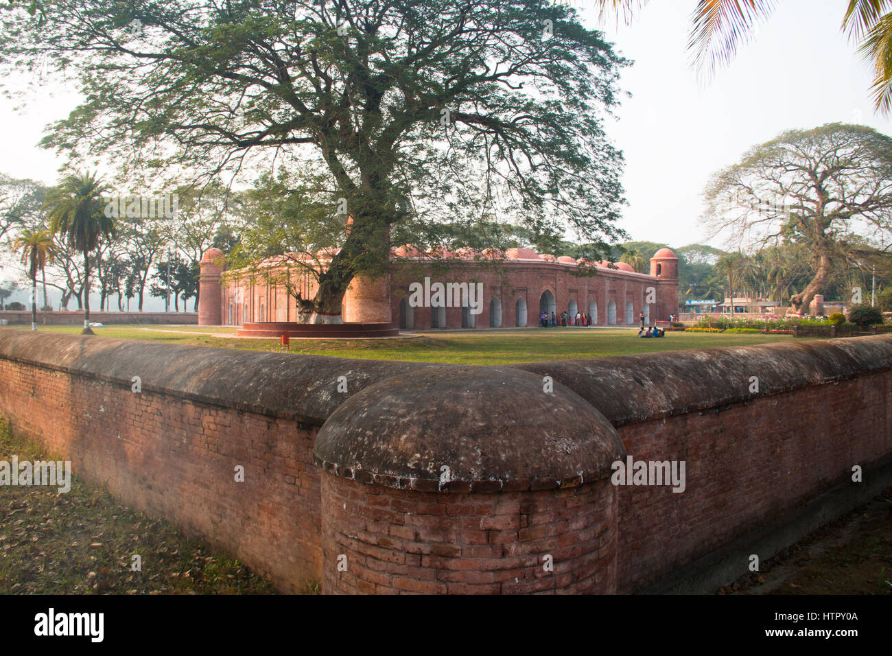 Shait Gumbad Mosque in Bagerhat, Bangladesh, built in 1459 by Khan Jahan Ali. This mosque is also called the 60 dome mosque Stock Photo