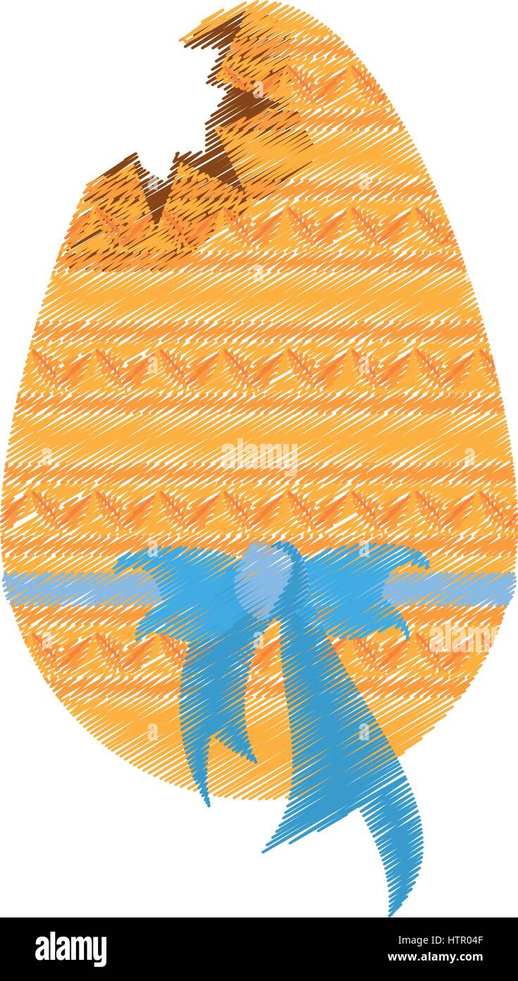 drawing yellow easter egg broken ribbon Stock Vector Image & Art - Alamy
