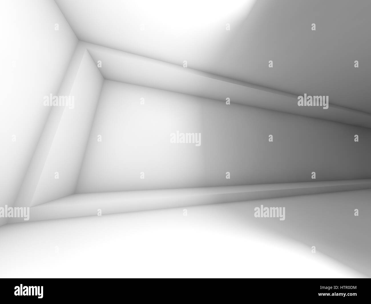 Abstract wide empty room interior. 3d render illustration with side ...