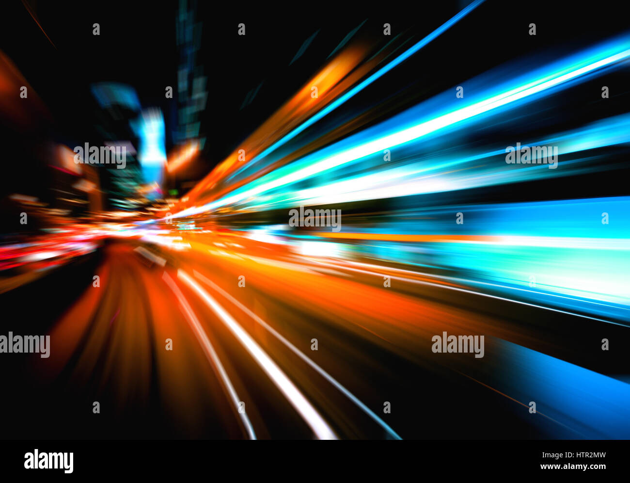 moving traffic light trails at night Stock Photo - Alamy