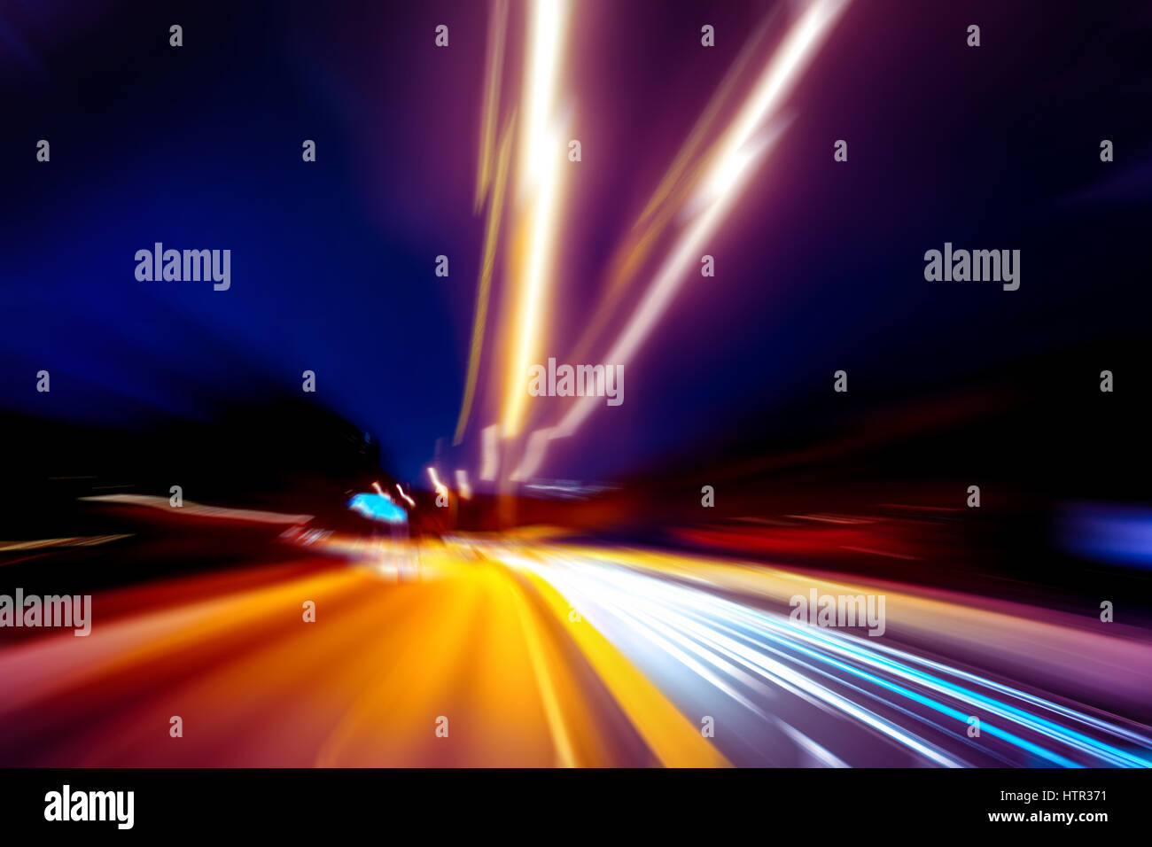 moving traffic light trails at night Stock Photo - Alamy