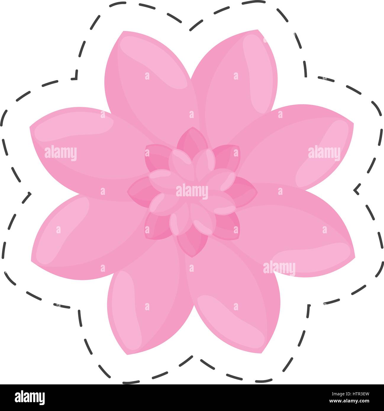 pink flower garden decoration color cut line Stock Vector Image & Art ...