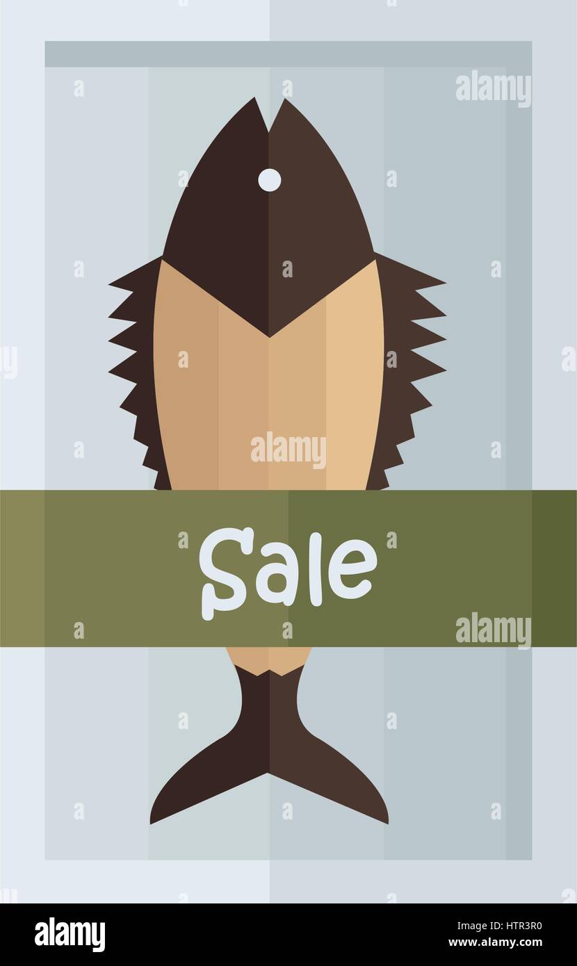 Sale Brown fresh fish Vector Stock Vector