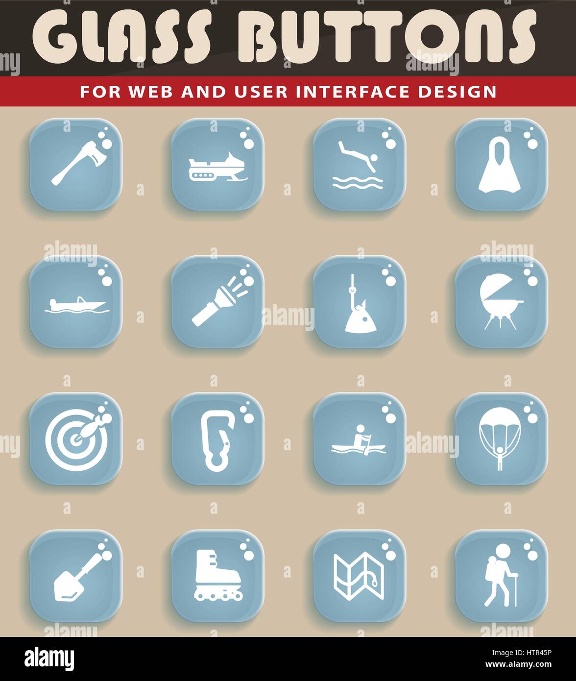 Active recreation simply icons for web and user interface Stock Vector