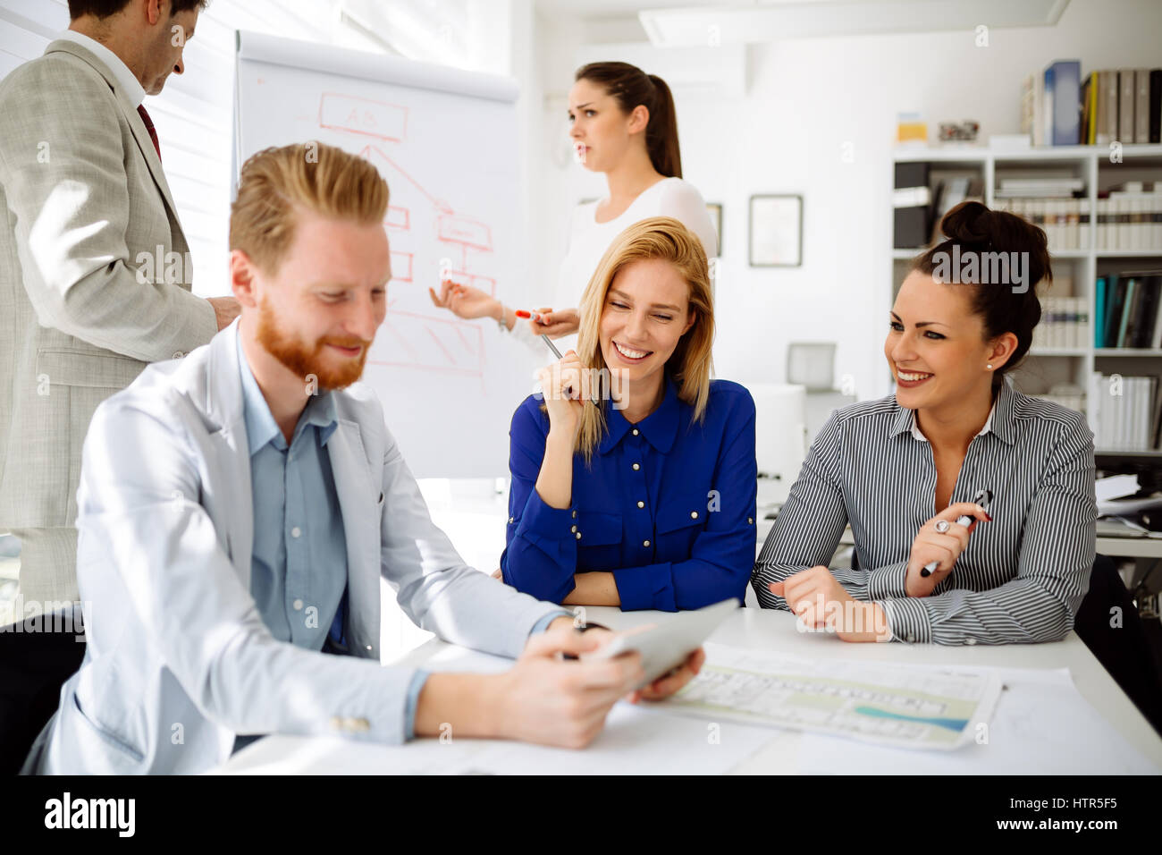 Busy business people working in office Stock Photo - Alamy