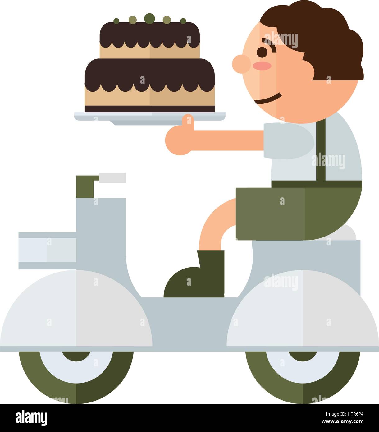 man Delivery cake birthday cartoon green, brown color Stock Vector Image &  Art - Alamy
