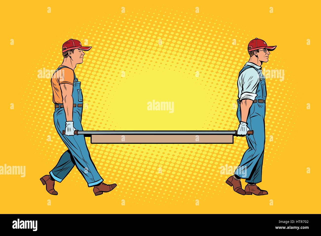 workers with a stretcher Stock Vector
