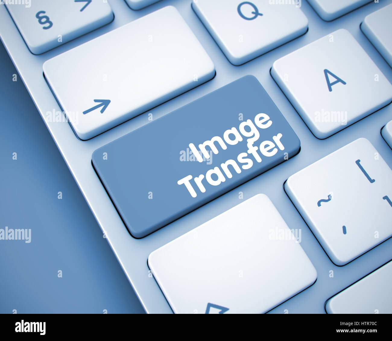 Image Transfer - Inscription on the  Keyboard Key. 3D. Stock Photo