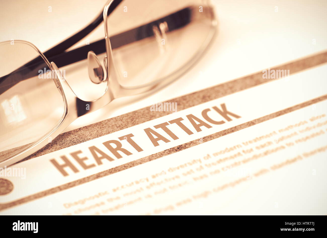 Diagnosis - Heart Attack. Medical Concept. 3D Illustration. Stock Photo