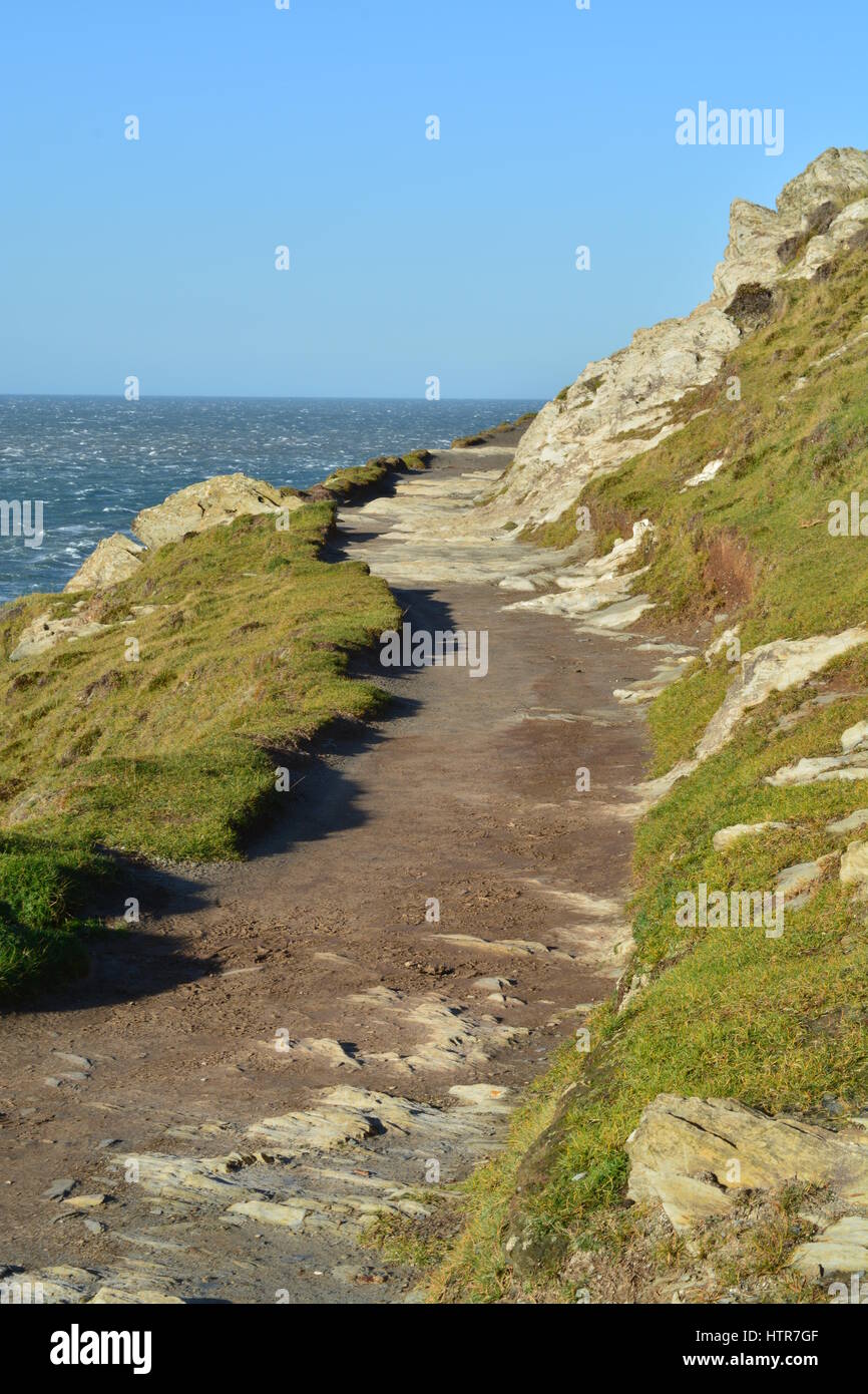 Part Of The Coast Path In Mortehoe, Devon, UK Stock Photo