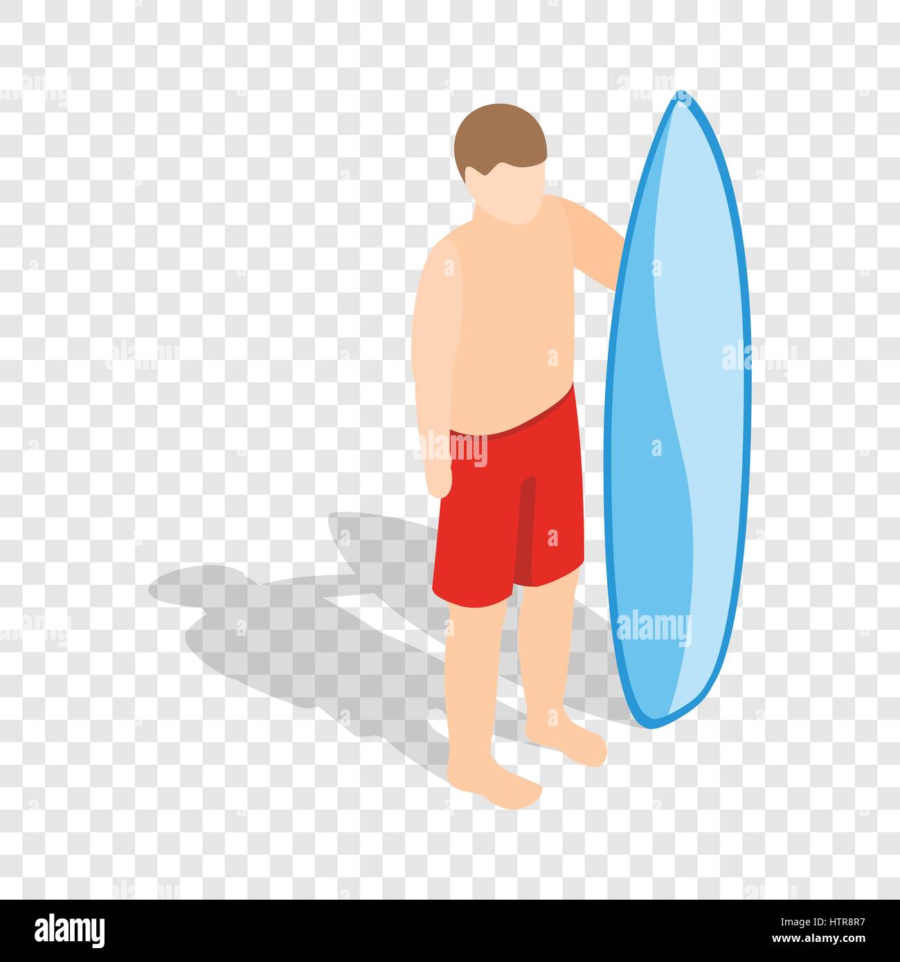 Surfer man with surfboard isometric icon Stock Vector Image & Art - Alamy