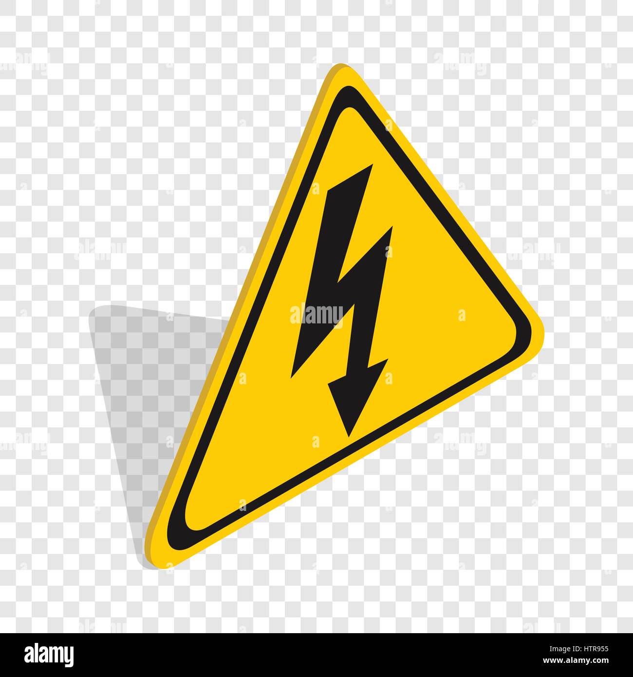 High voltage sign isometric icon Stock Vector Image & Art - Alamy