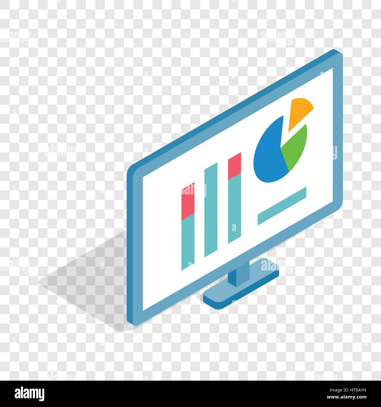 Monitor with charts isometric icon Stock Vector Image & Art - Alamy