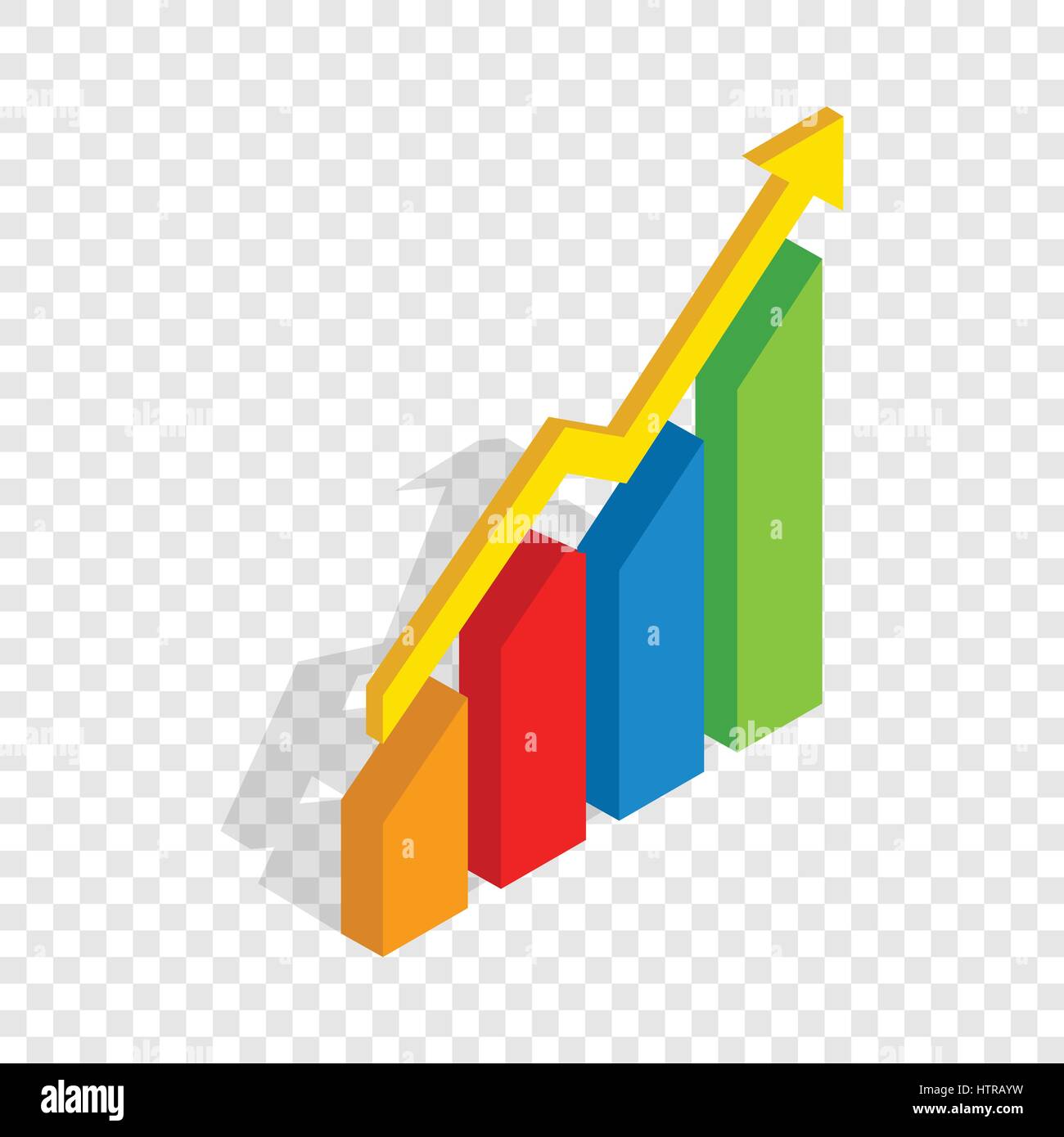 Chart arrow up isometric icon Stock Vector Image & Art - Alamy